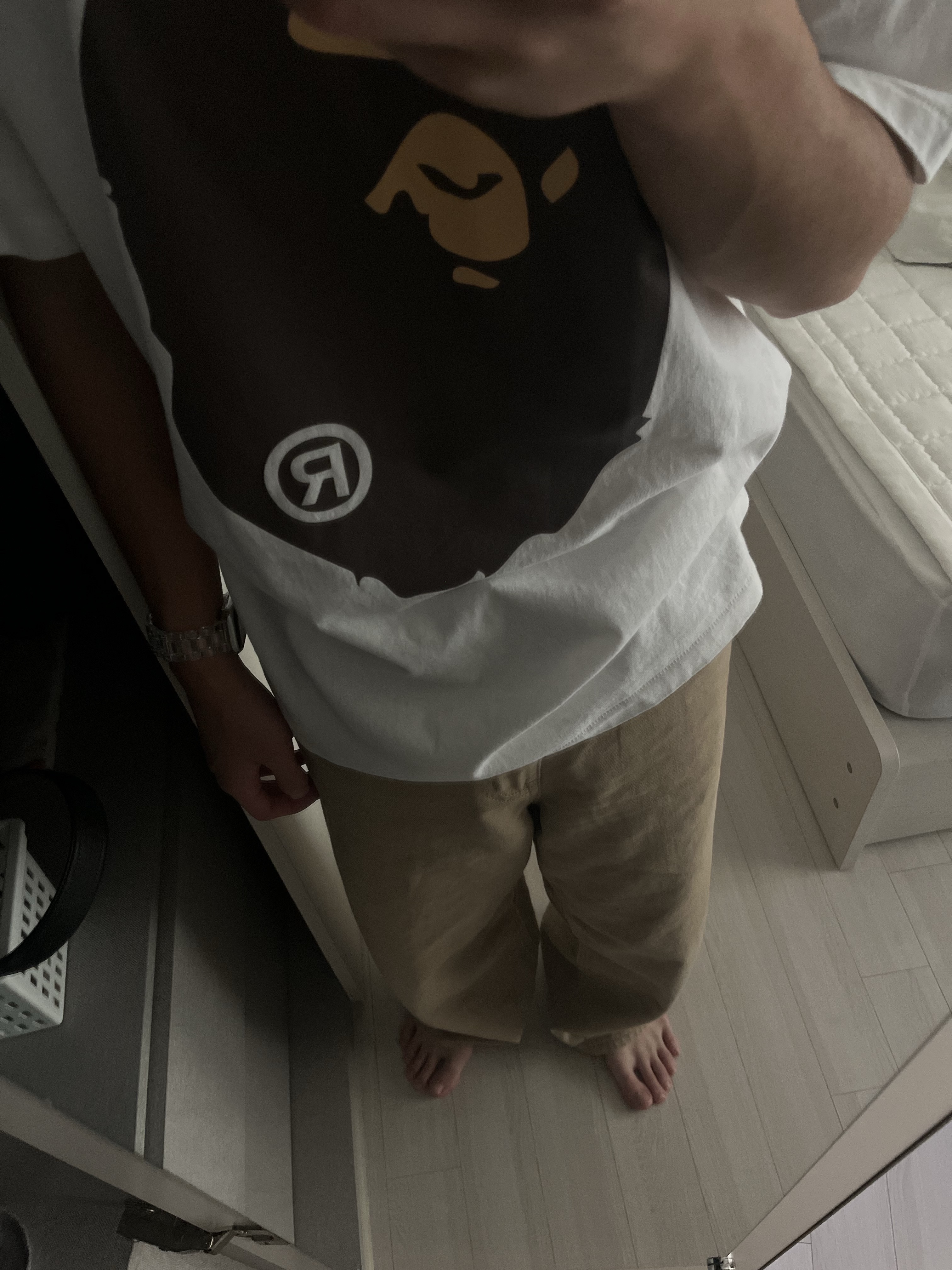 BAPE Big Ape Head T-Shirt White 착용 스타일