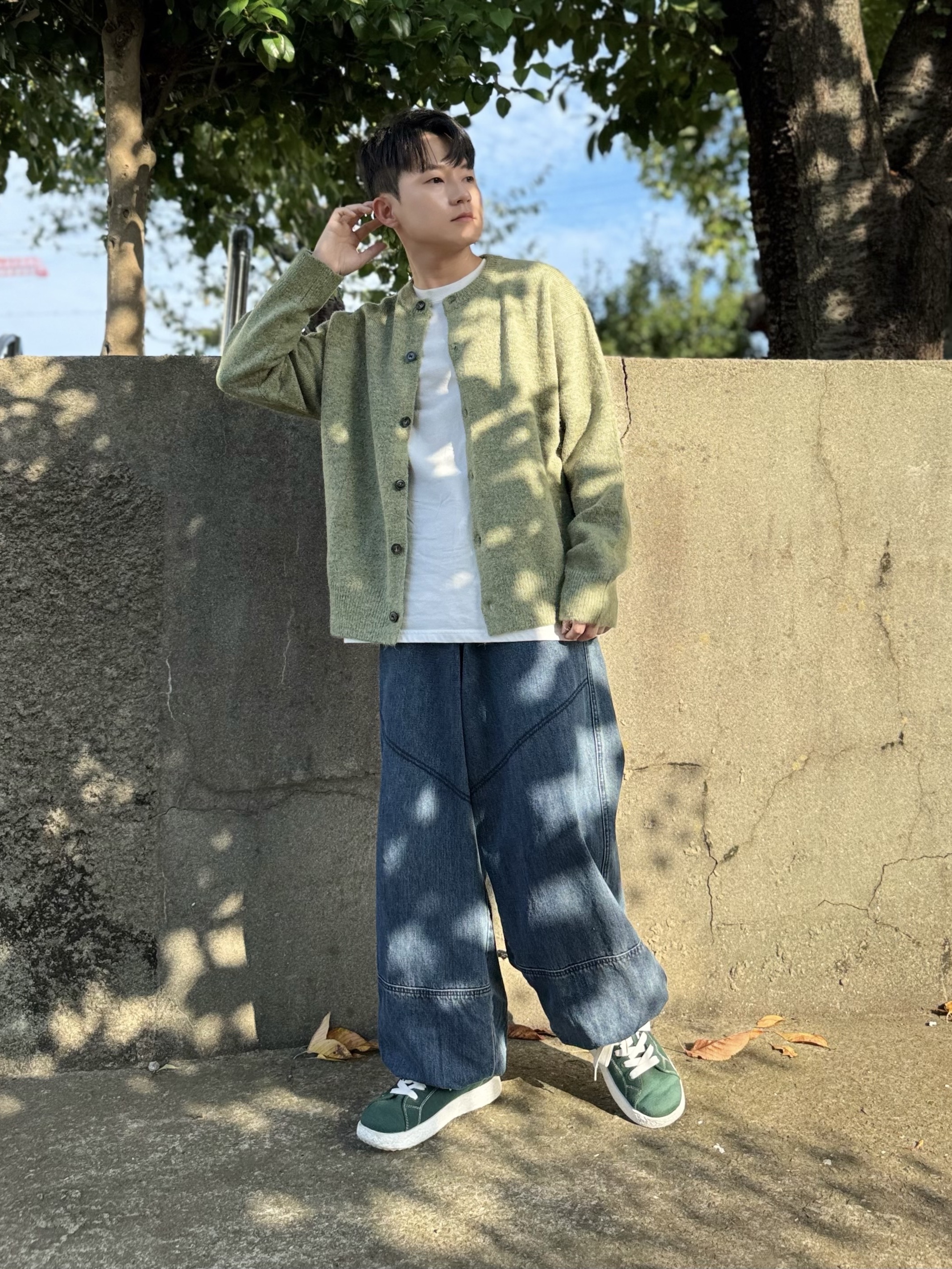 [6% 적립] LeMouton Buddy Darkgreen 착용 스타일 - 1