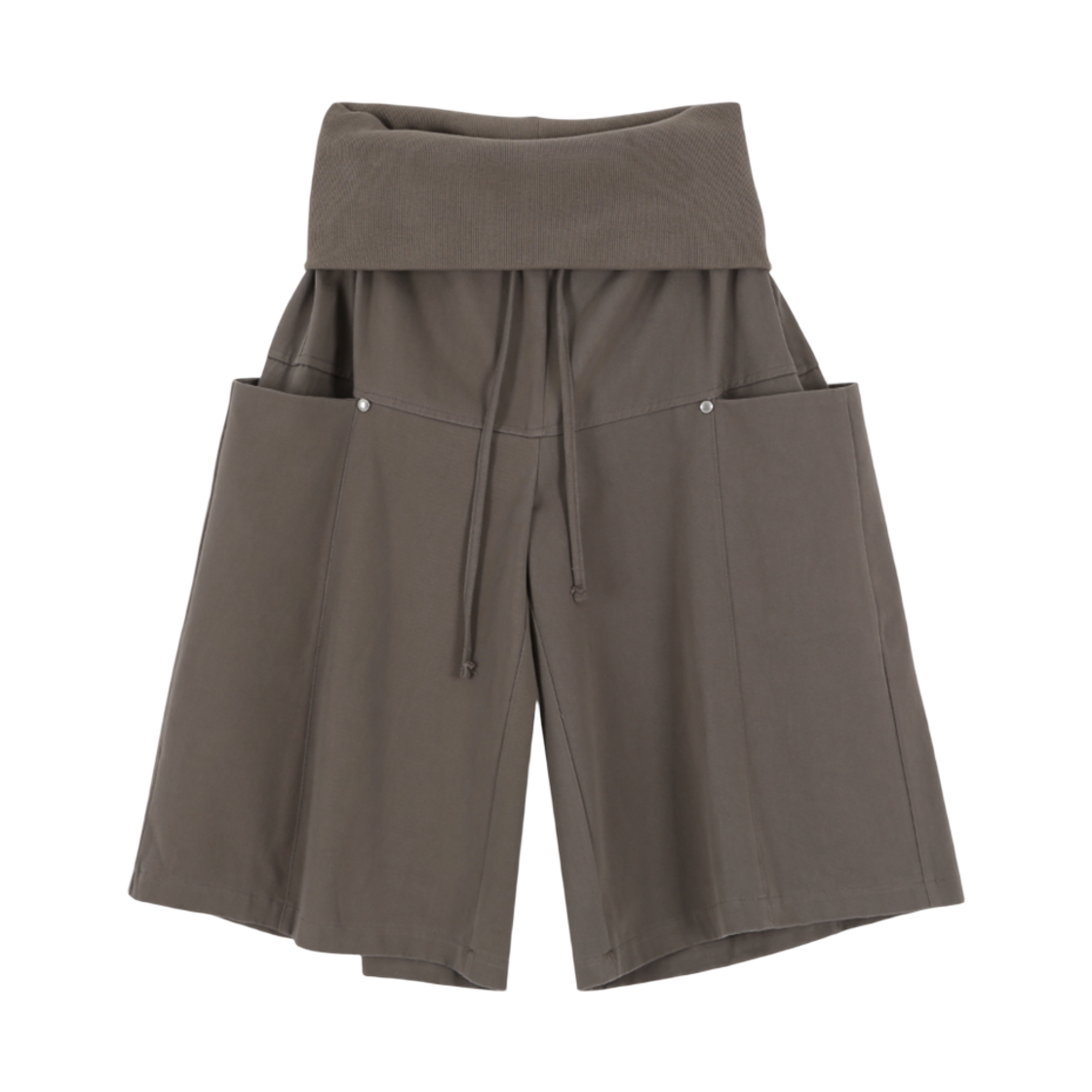 아수라 웨이스트 립드 카프리 팬츠 카키(Asura Waist Ribbed Capri Pants Khaki)