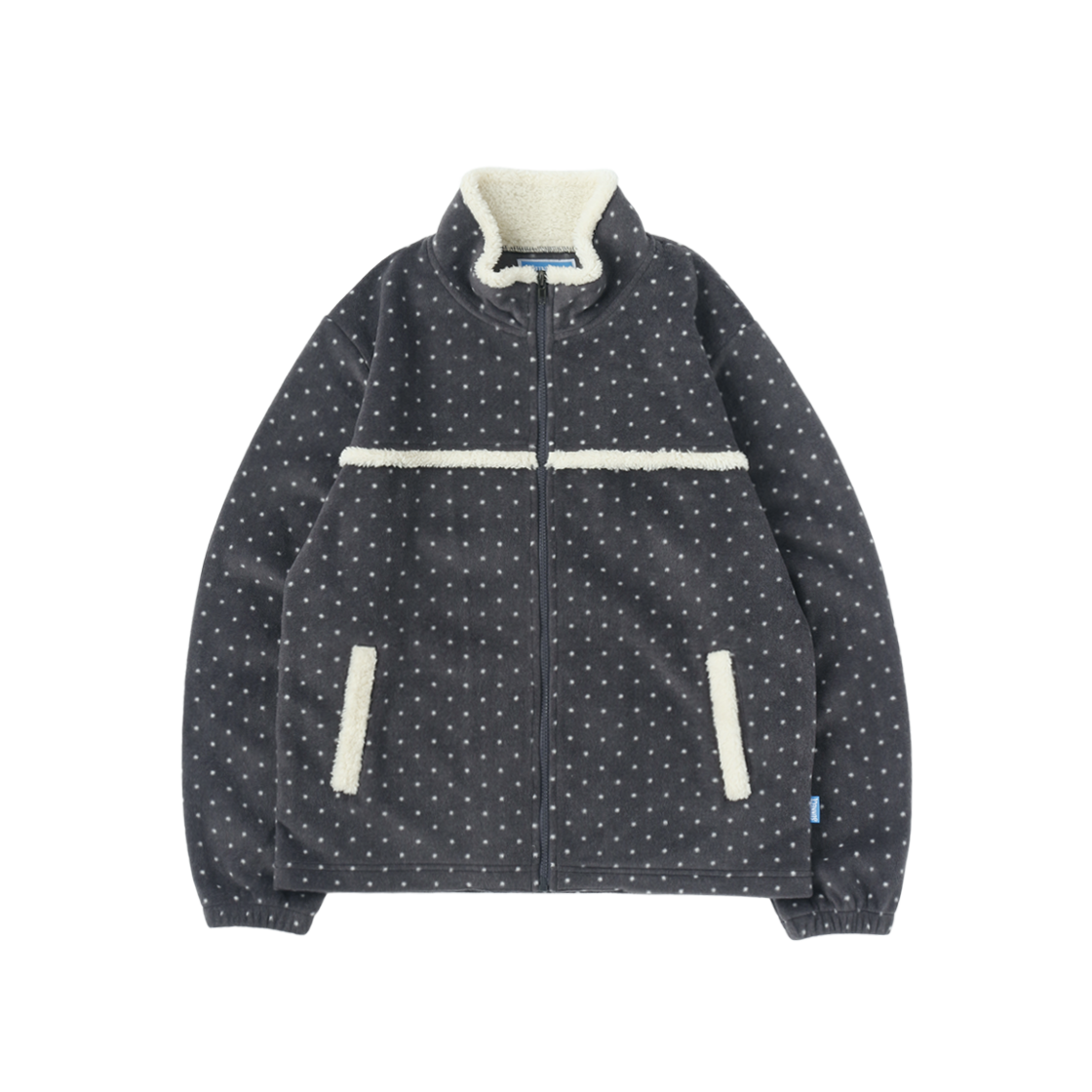 SNCT25FOU006CC SUNNECT Polka Dot Fleece Jacket Charcoal