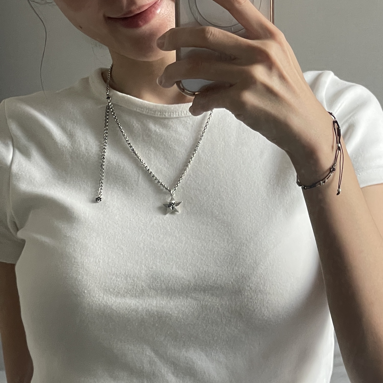 Scudo Vintage Star Drop Necklace 착용 스타일 - 2