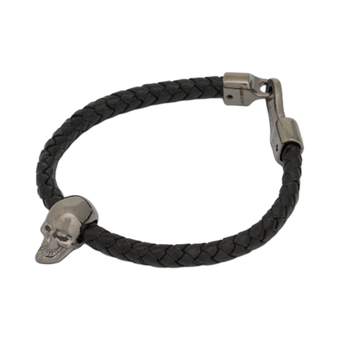 알렉산더 맥퀸 스컬 레더 브레이슬릿 블랙(Alexander McQueen Skull Leather Bracelet Black)