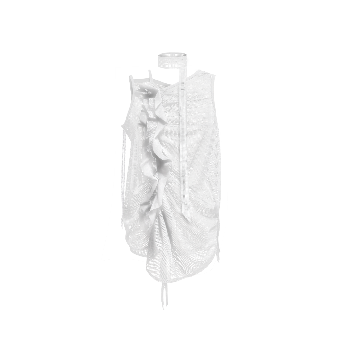 P00000CO JUNGDO Mash Flowing Sleeveless - White