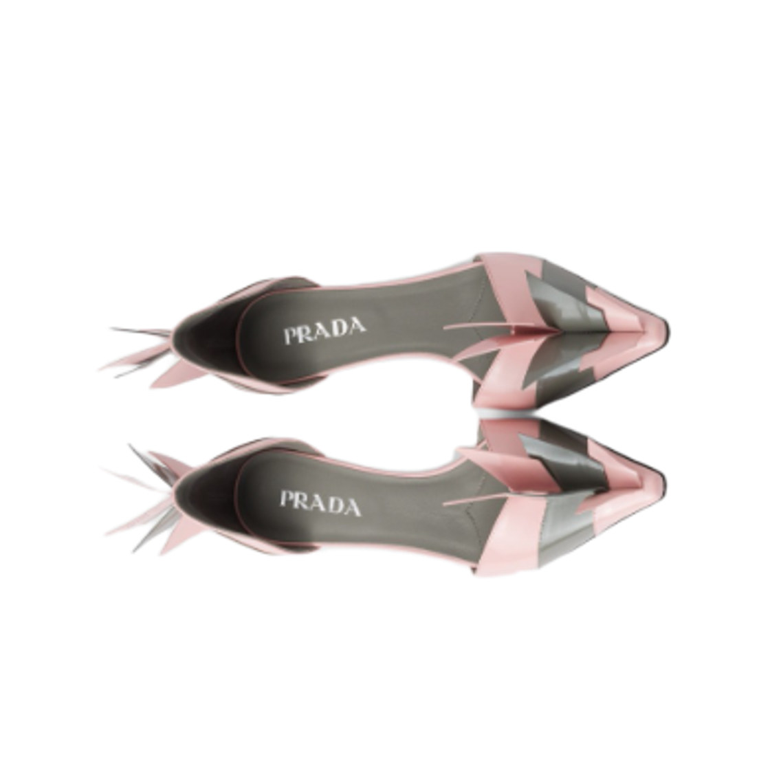 (W) 프라다 투톤 페이턴트 레더 D'오르세이 펌프스 오키드 스틸((W) Prada Two-Tone Patent Leather D'Orsay Pumps Orchid Steel) - 2