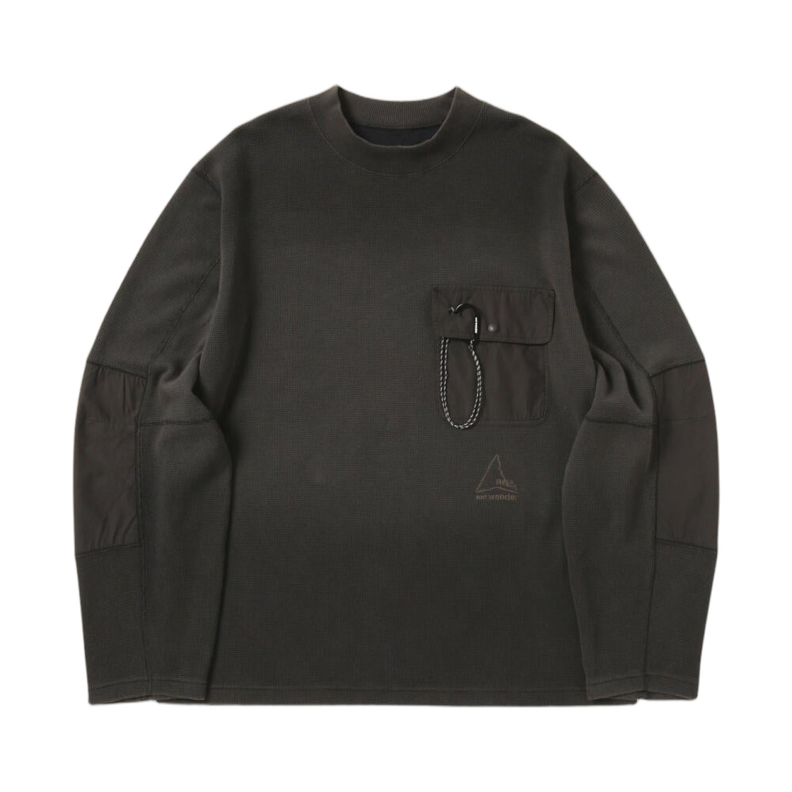 로아 x 앤드 원더 가먼트 다이 와플 포켓 티셔츠 블랙(ROA x And Wander Garment Dye Waffle Pocket T-Shirt Black) - 1