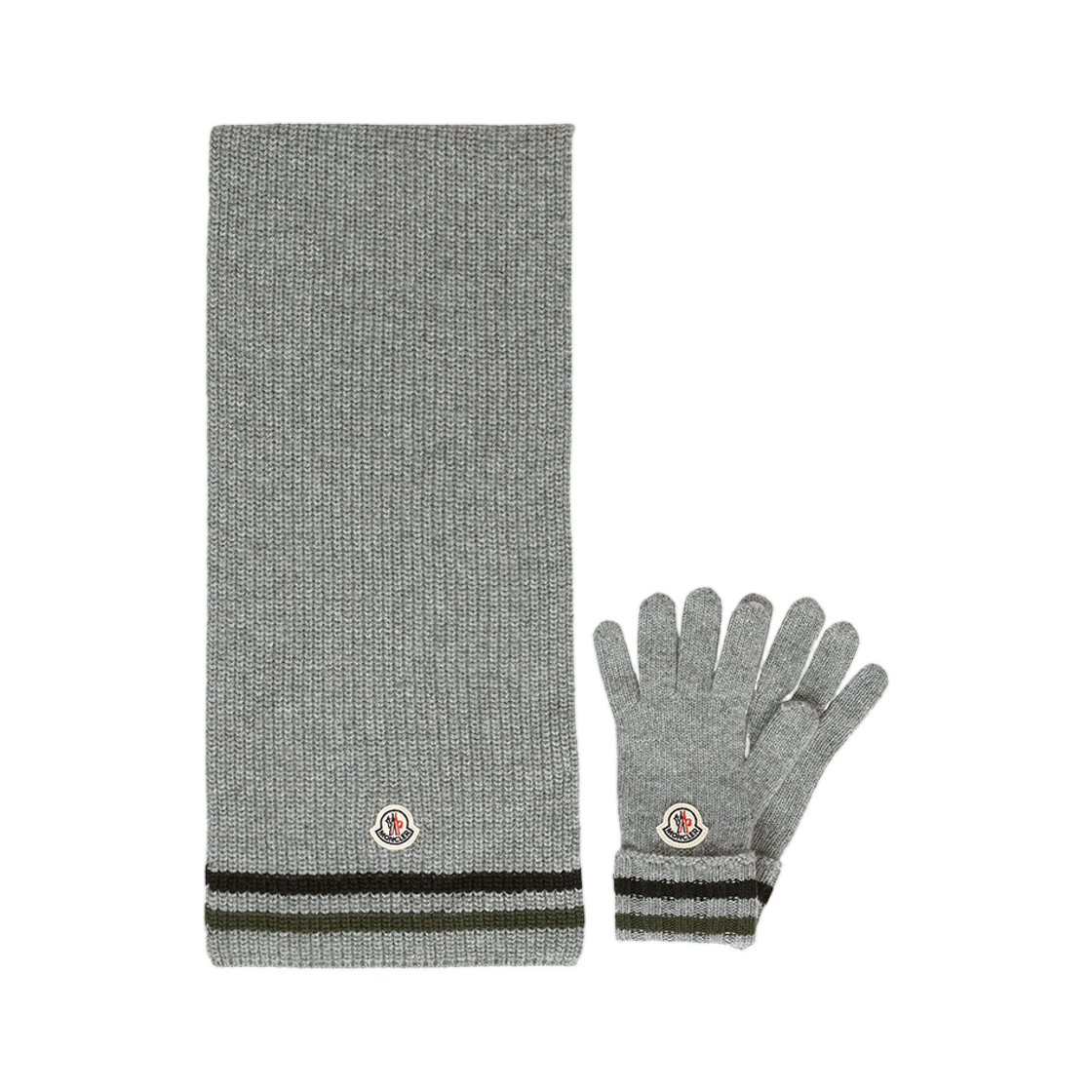 (키즈) 몽클레르 머플러 글로브 세트 그레이 - 25FW((Kids) Moncler Muffler Gloves Set Gray - 25FW) - 1