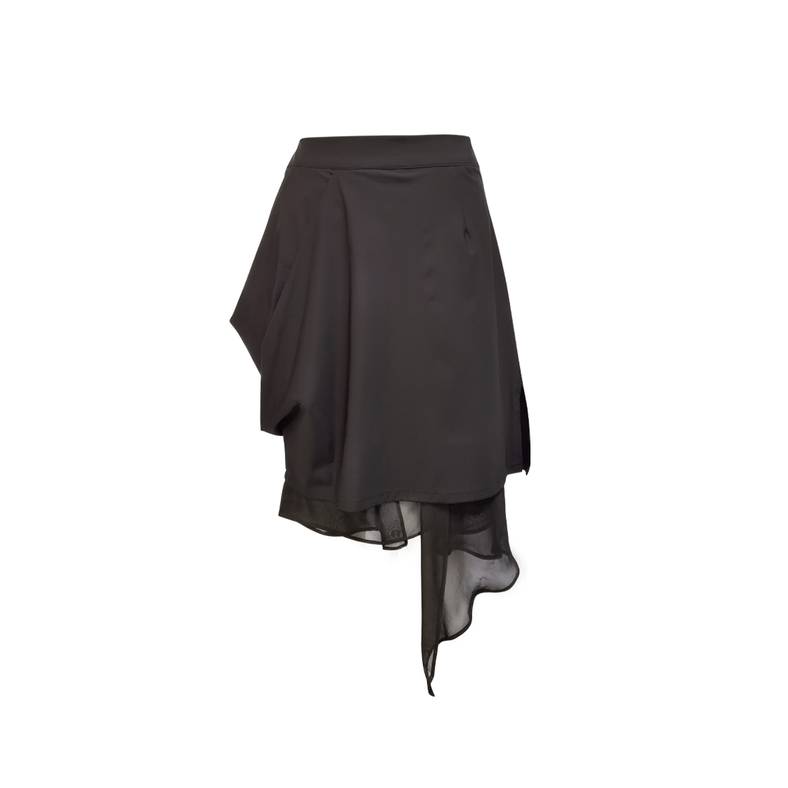 P00000DC JUNGDO Draping Layers Skirt - Dark Brown