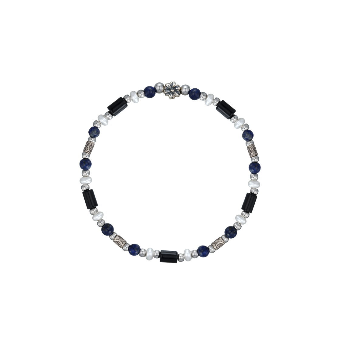 스쿠도 쿠오레 네이비 비즈 브레슬릿(Scudo Cuore Navy Beads Bracelet)