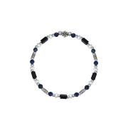 Scudo Cuore Navy Beads Bracelet