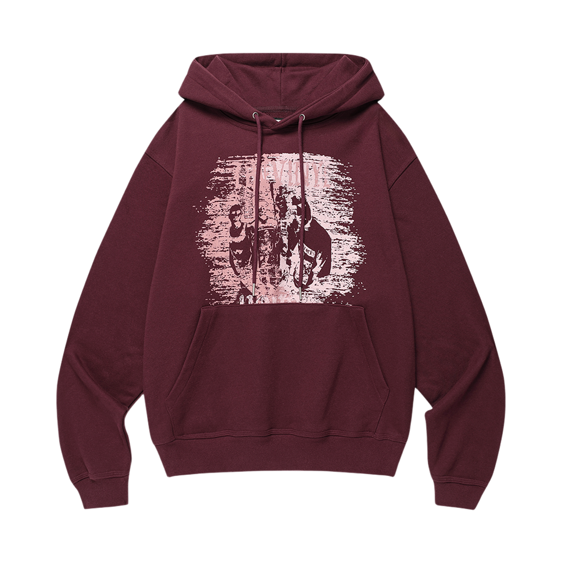 더바이닐하우스 빈티지 투톤 후디 버건디(Thevinylhouse Vintage Two Tone Hoodie Burgundy)