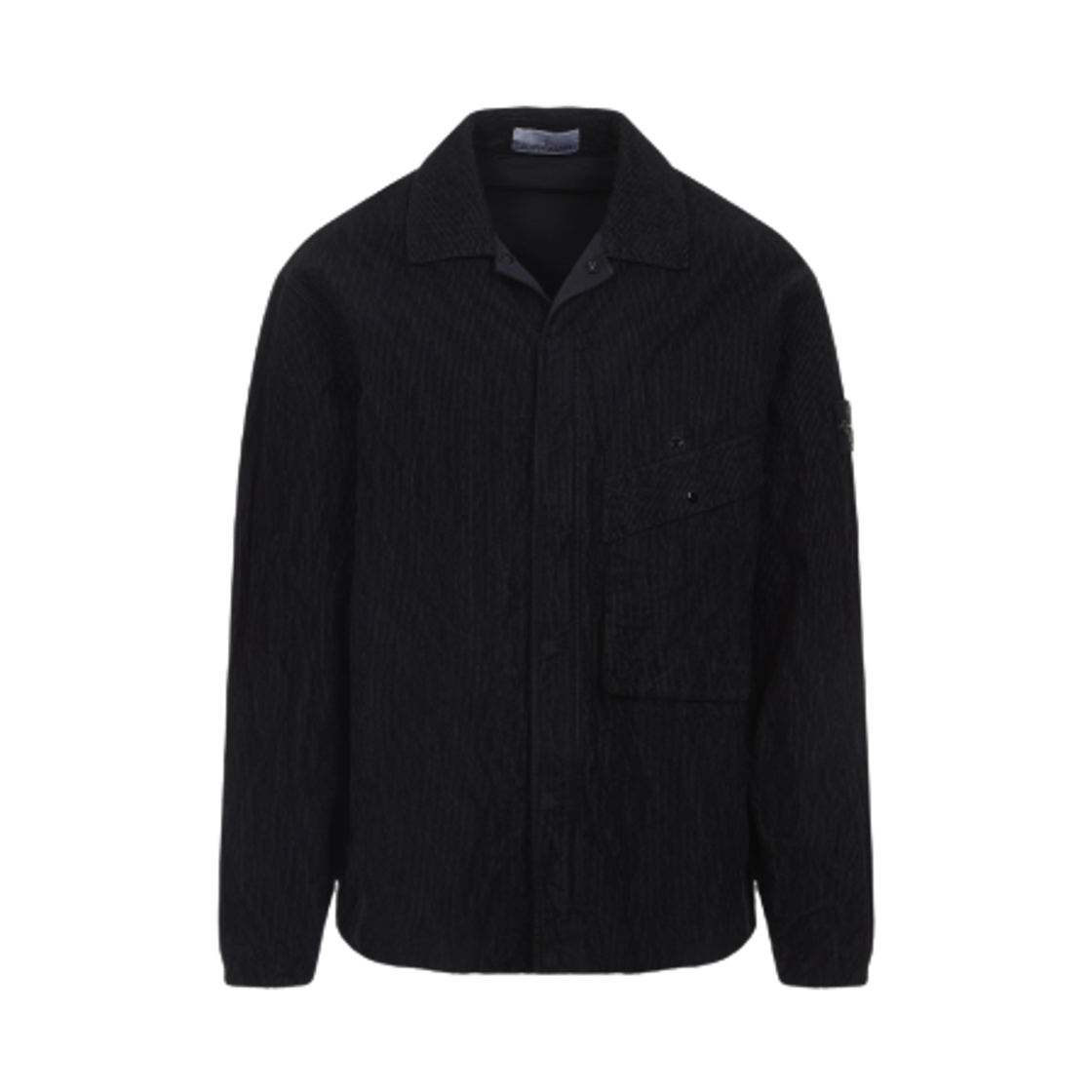 K2S1512000-20S0229-V0029 Stone Island 1200020 Wrinkled Corduroy 500 TC Comfort Fit Overshirt with Chest Pocket and Two Way Zip Black - 25FW