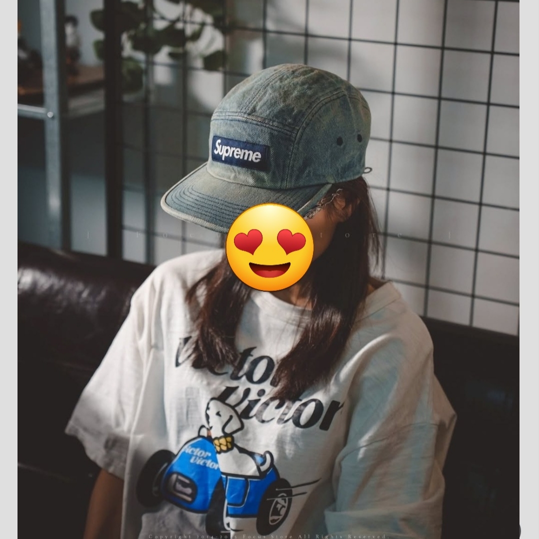 Supreme Washed Chino Twill Camp Cap Denim - 25FW 착용 스타일 - 1