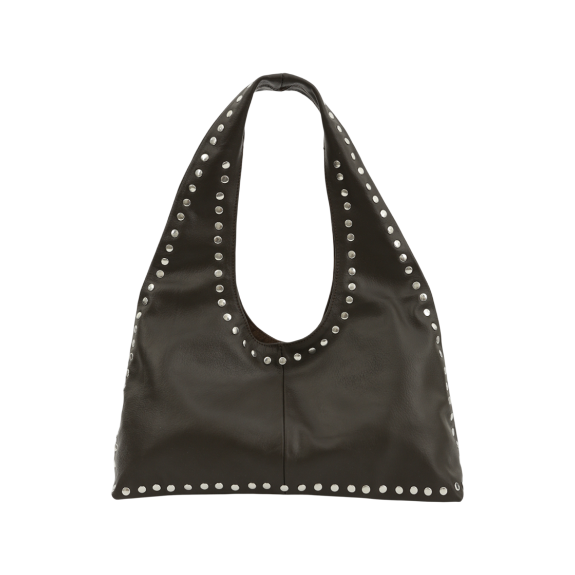 A25FWACC79DB0F Asura Leather Boho Stud Bag Dark Brown