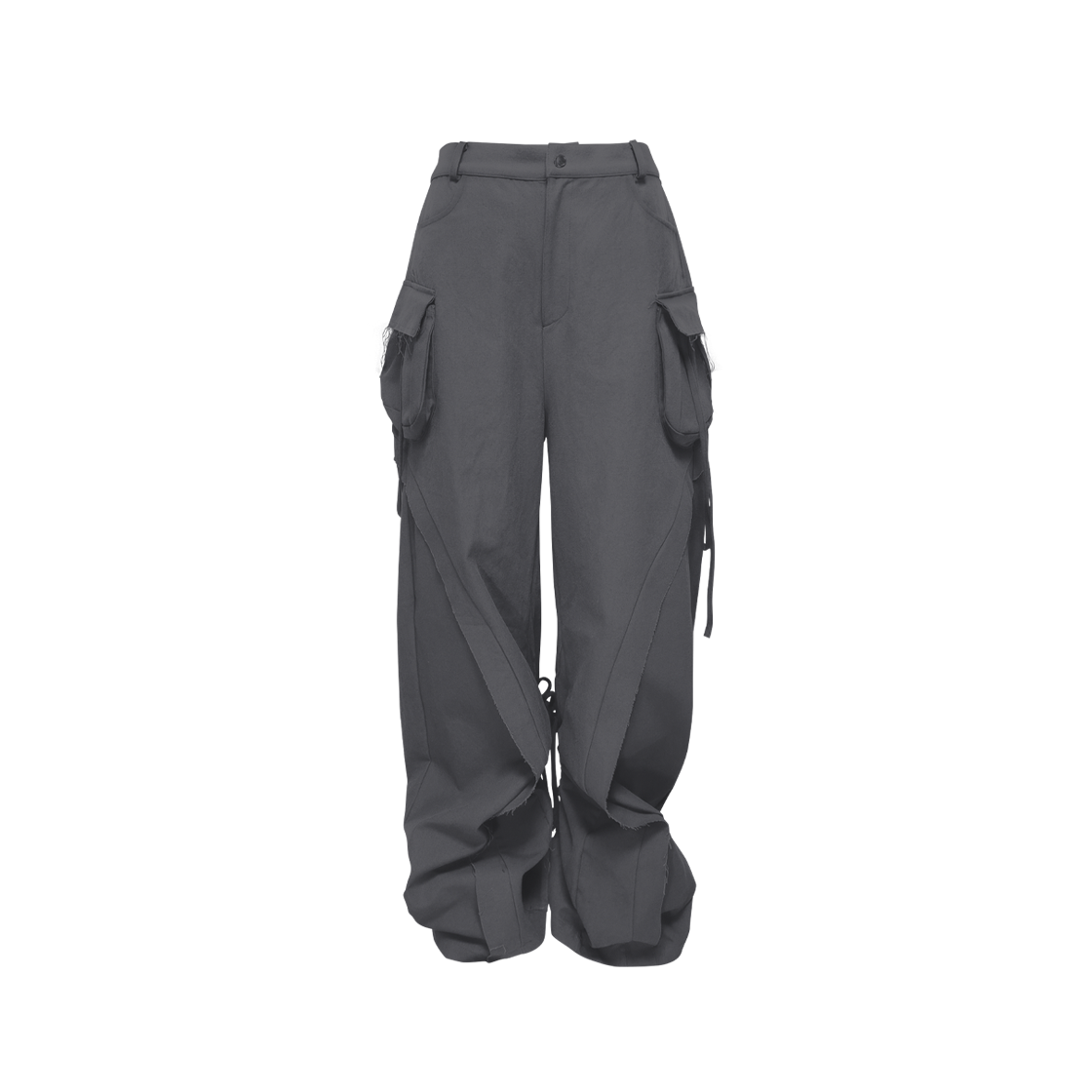 P00000DE JUNGDO Cut Out String Cargo Pants - Charcoal