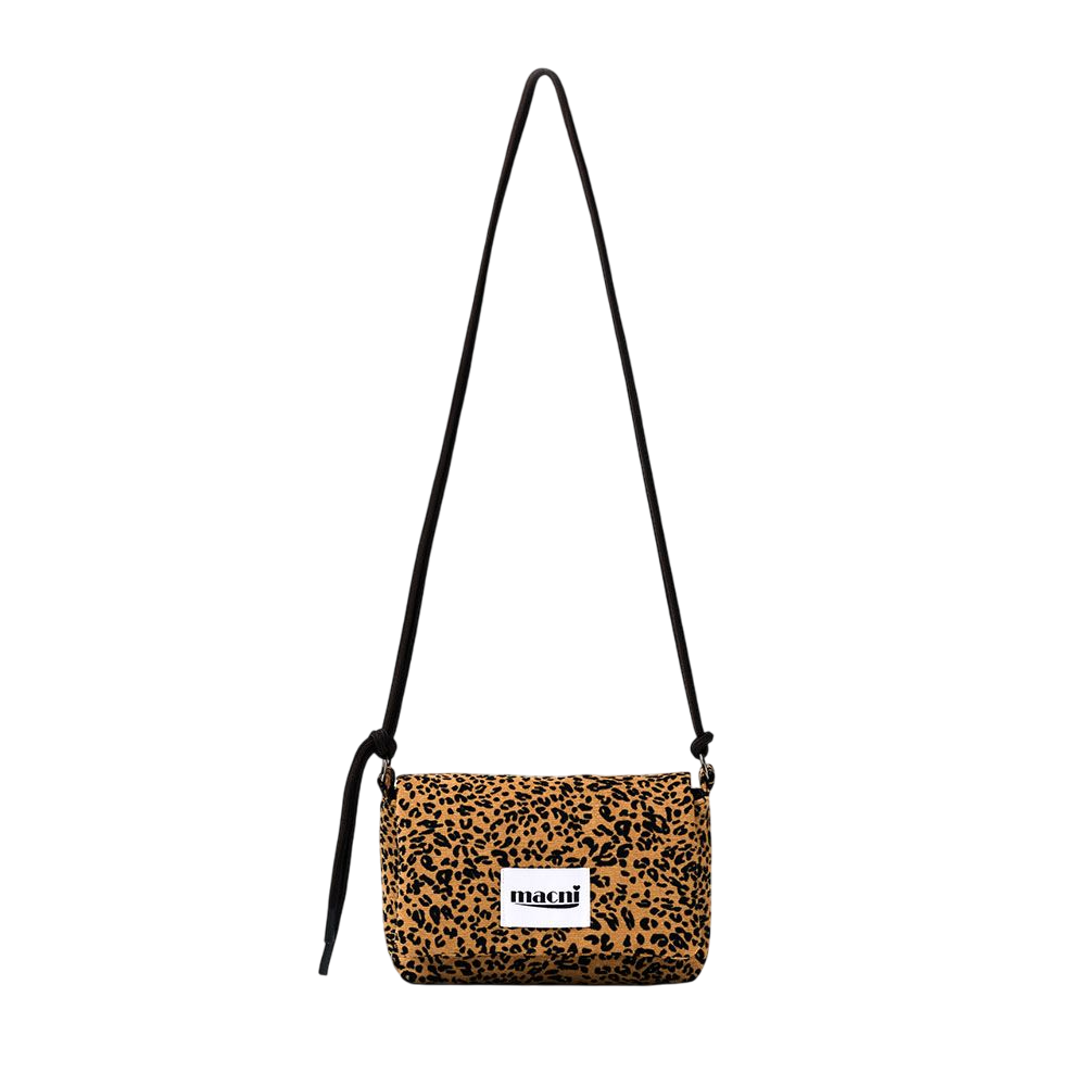 C255UBCB05BR0FR MACNI Leopard String Cross Bag Brown