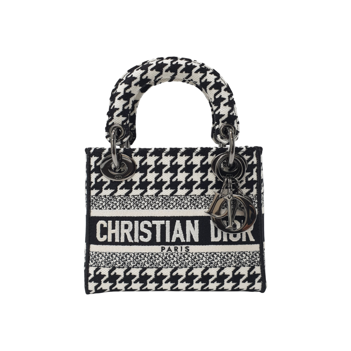 ITBRDCVAW2KV Dior Diolite Houndstooth Mini Tote Bag with Strap