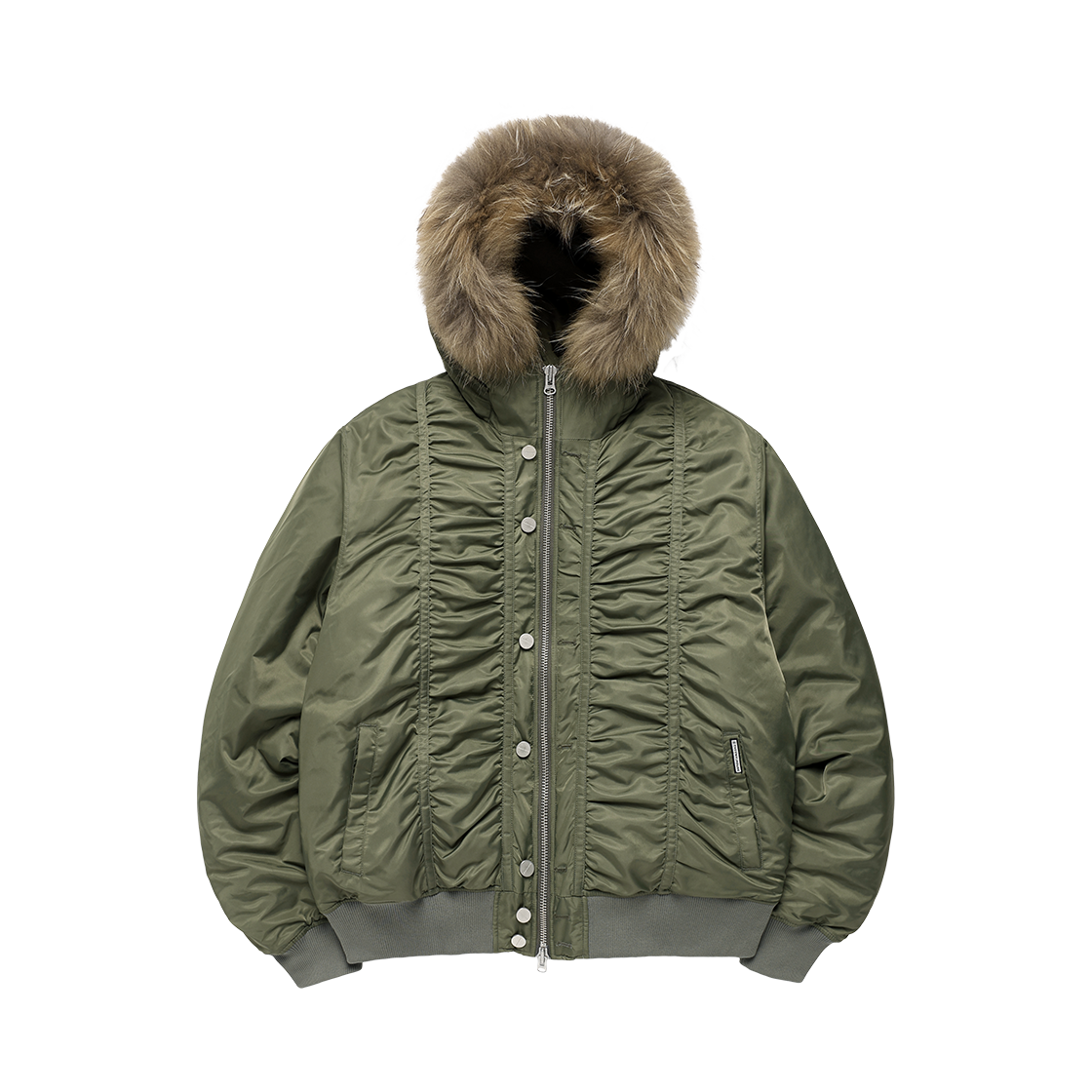 더바이닐하우스 퍼 후디드 MA-1 자켓 카키(Thevinylhouse Fur Hooded MA-1 Jacket Khaki)