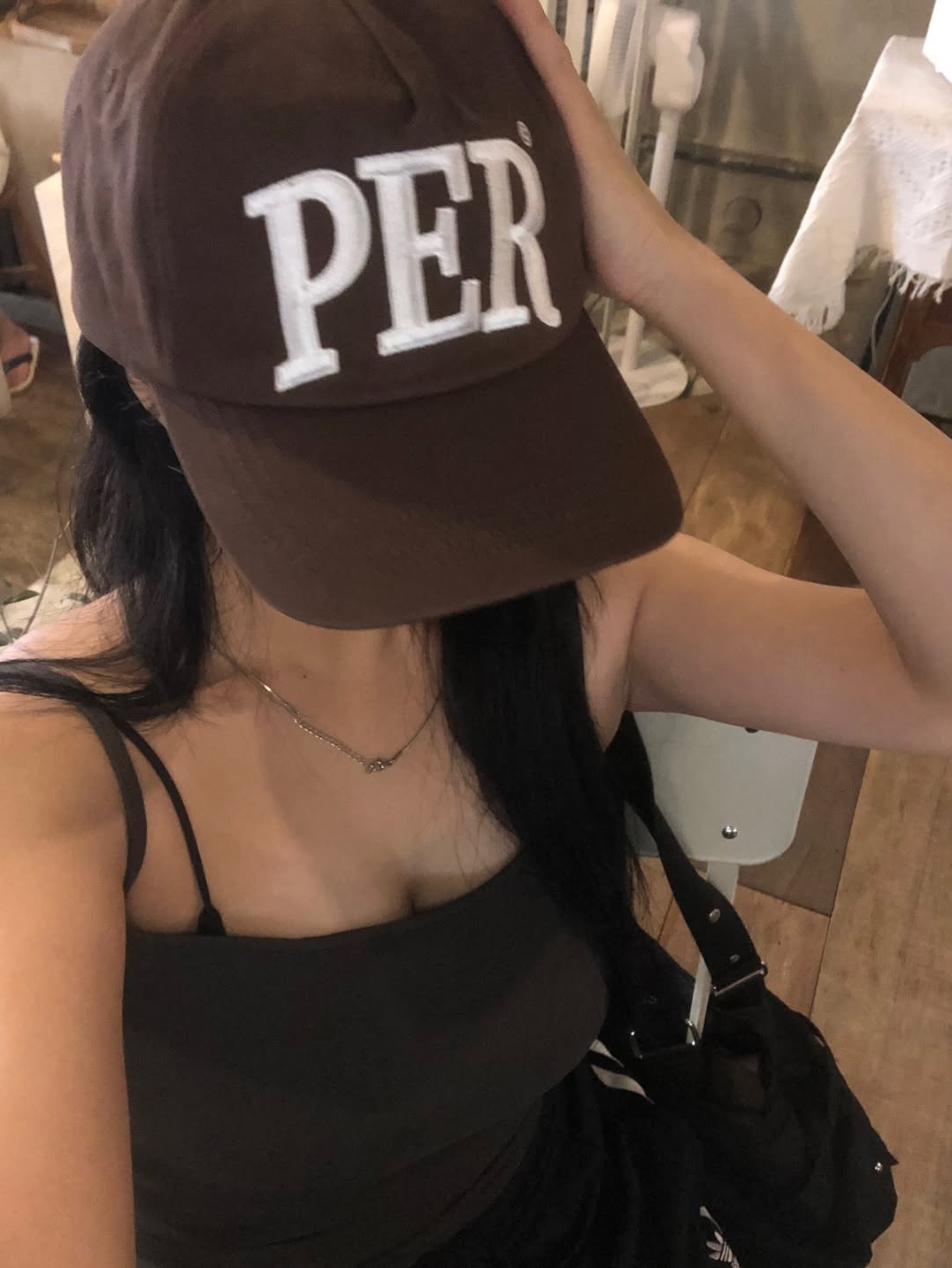 Permanent Archive 5-Panel PER Cap Brown 착용 스타일 - 1