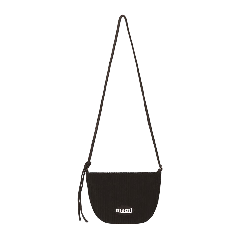 C255UBCB04BK0FR MACNI Corduroy Moon Bag Black