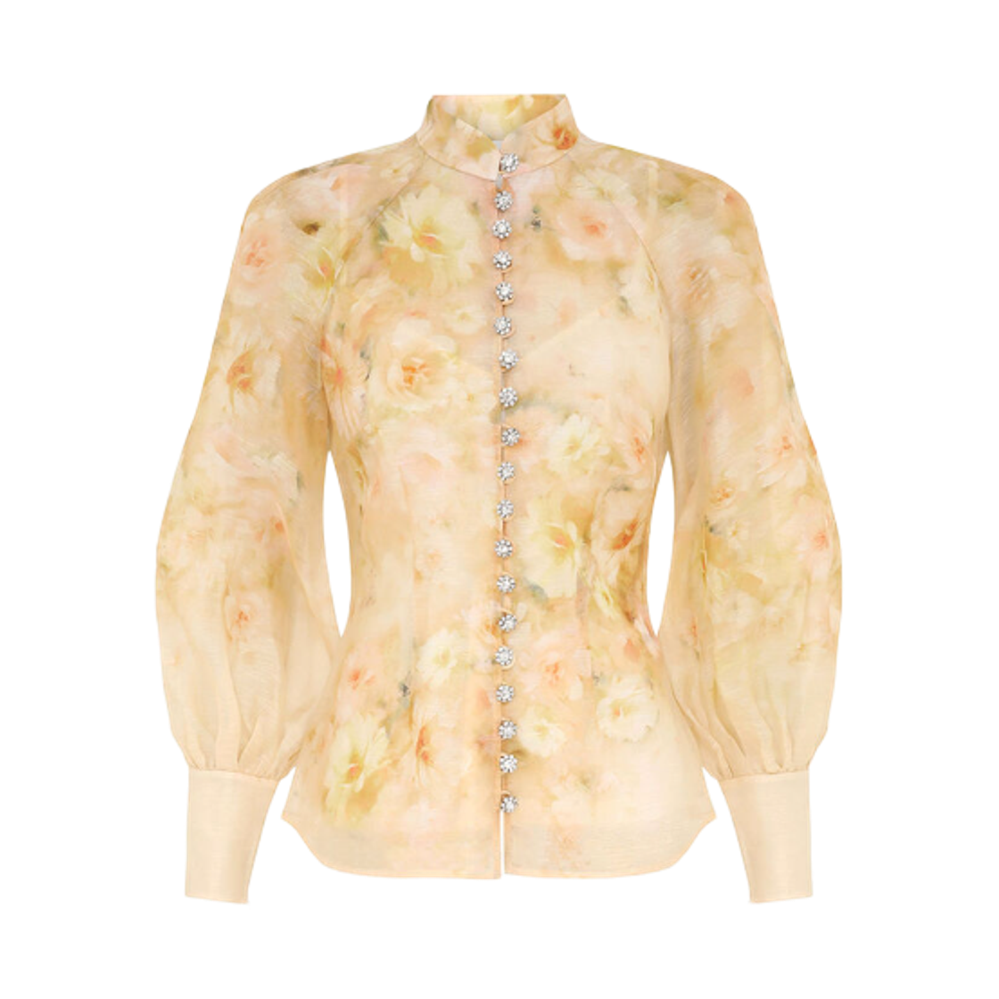(W) 짐머만 크러쉬 버튼 블라우스 옐로우((W) Zimmermann Crush Buttoned Blouse Yellow)