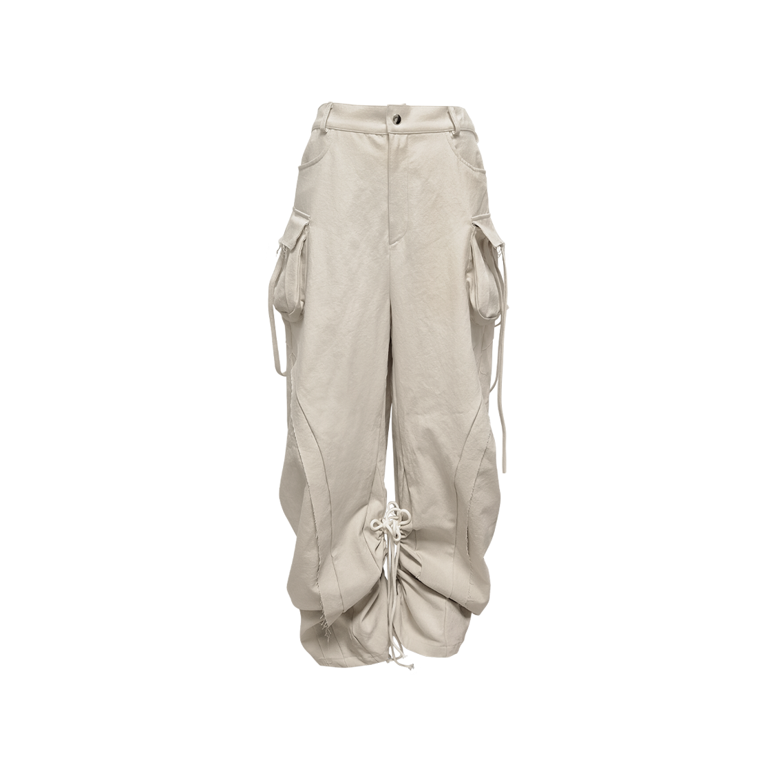 정도 컷 아웃 스트링 카고 팬츠 - 더티 베이지(JUNGDO Cut Out String Cargo Pants - Dirty Beige)