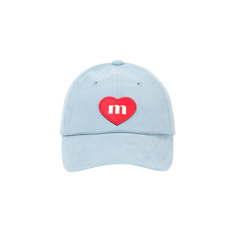 마크니 코듀로이 하트 딥 볼캡 스카이블루(MACNI Corduroy Heart Deep Ball Cap Sky Blue)