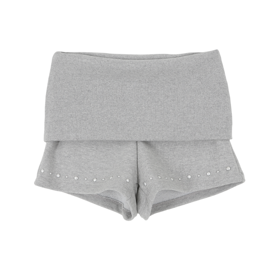 A25FWPT7MG0F Asura Stud Rib Shorts Melange Grey