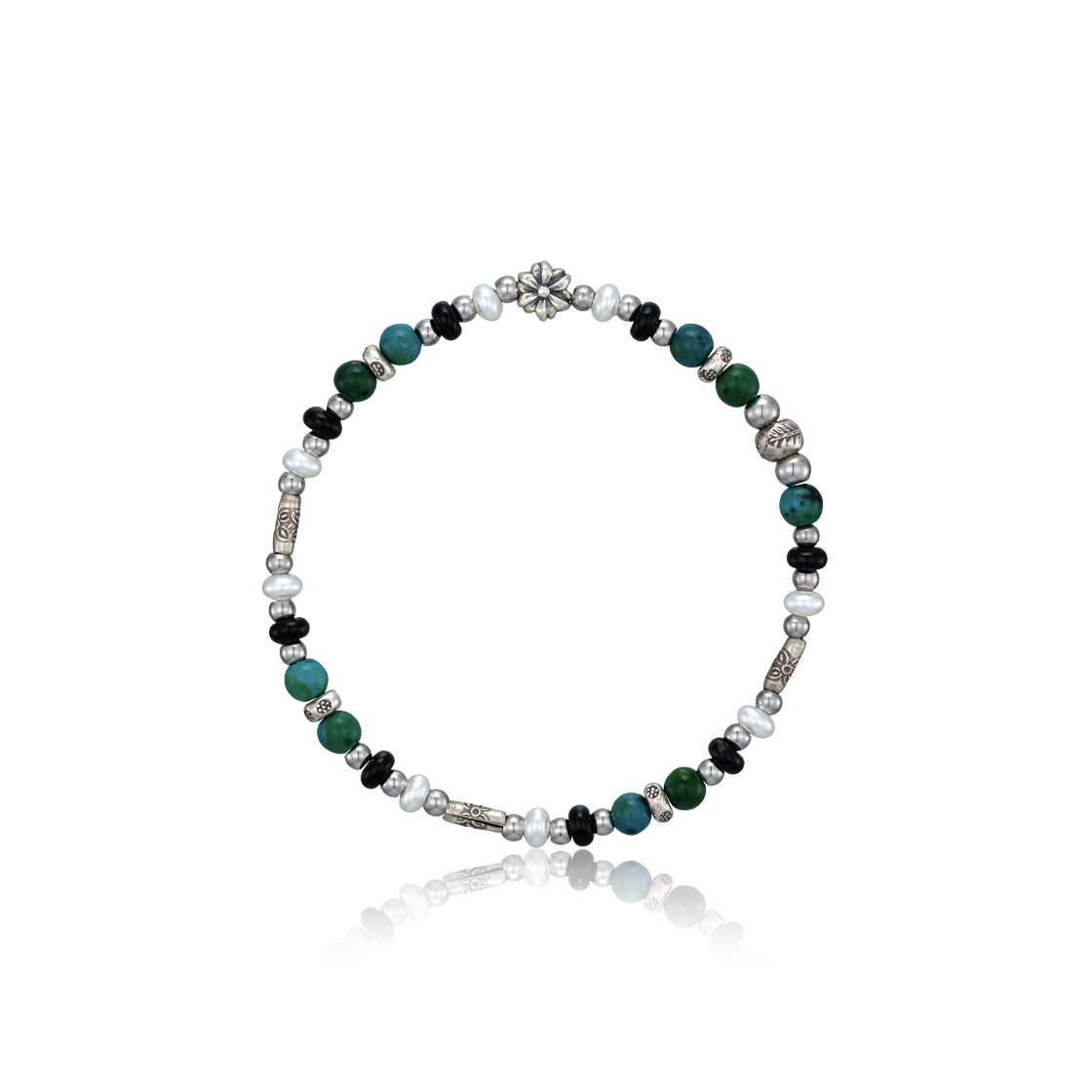 SBB.25FF16 Scudo Cuore Green Beads Bracelet