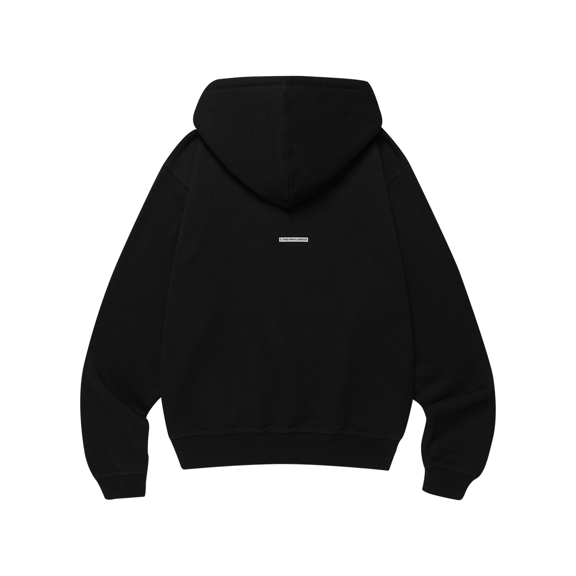더바이닐하우스 커시브 라이팅 타이포 후디 블랙(Thevinylhouse Cursive Writing Typo Hoodie Black) - 2