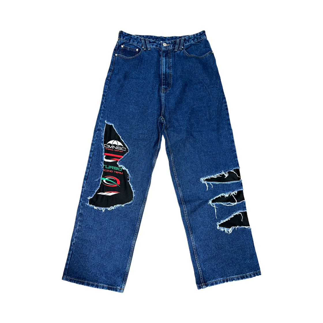 씨에스씨 엠블럼 스플릿 컷 데님 팬츠 워시드 블루(CSC Emblem Split Cut Denim Pants Washed Blue)