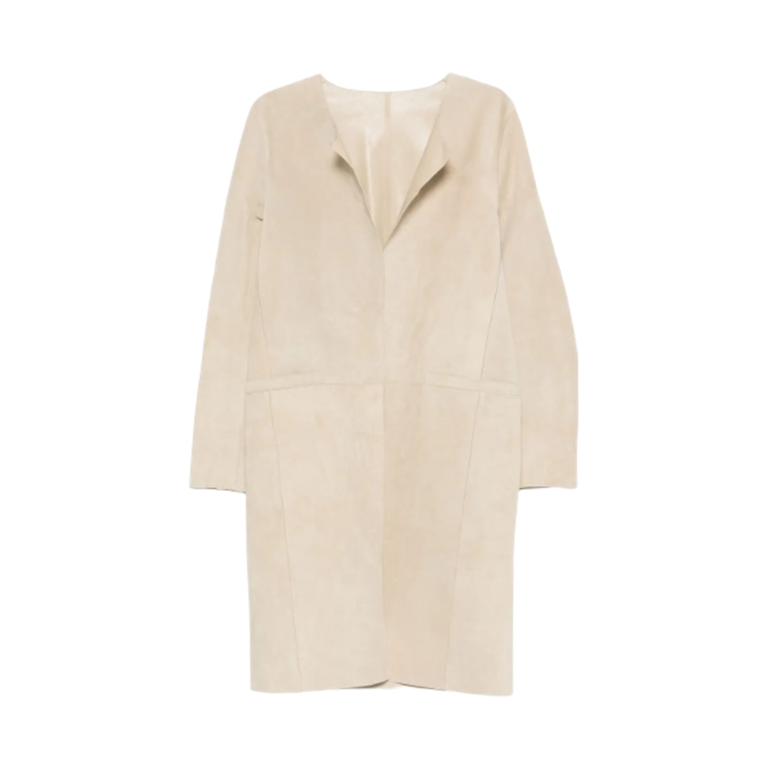 253-WRO0241-LE0150-271 (W) Toteme Suede Leather Coat Peanut