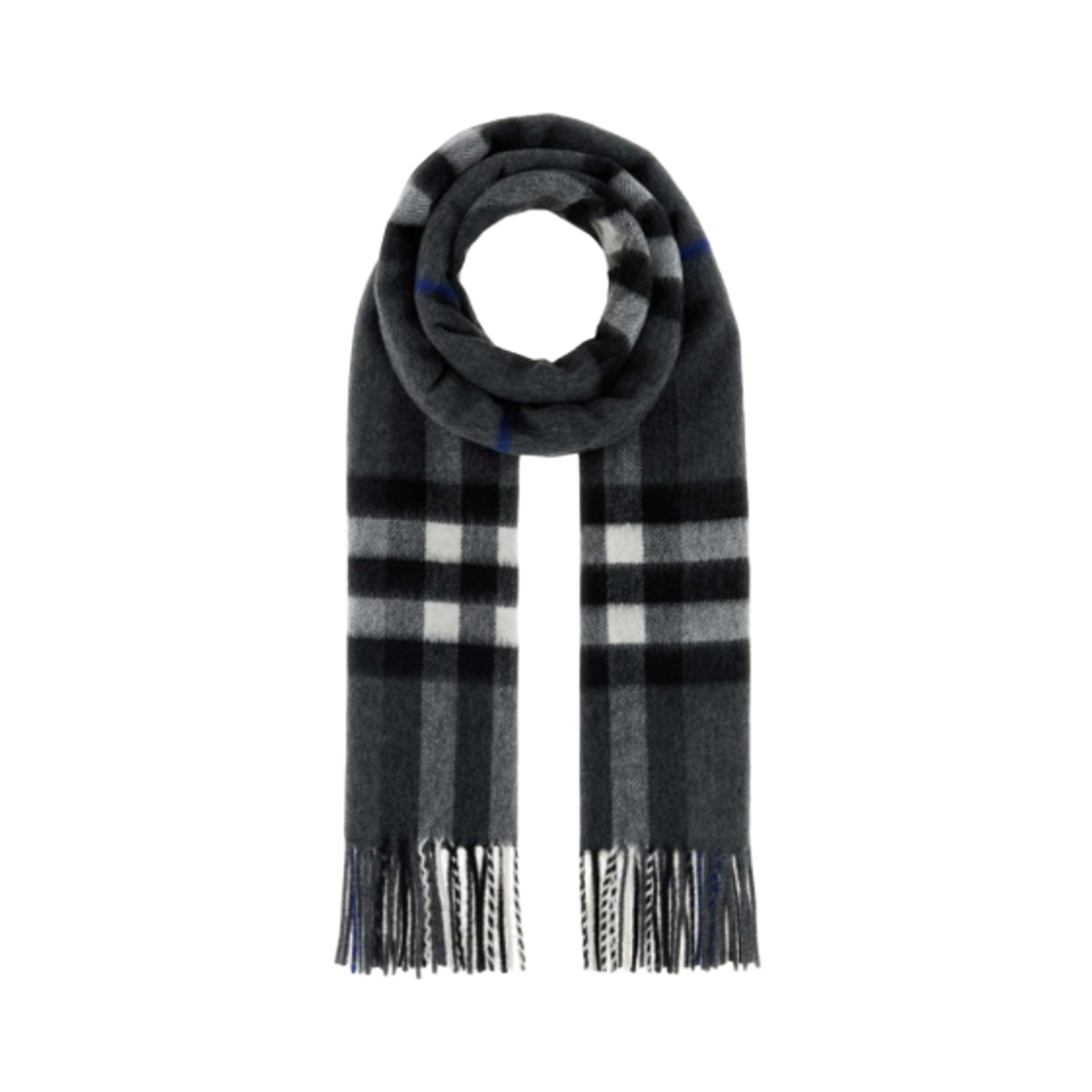8112642 Burberry Check Cashmere Muffler Grey