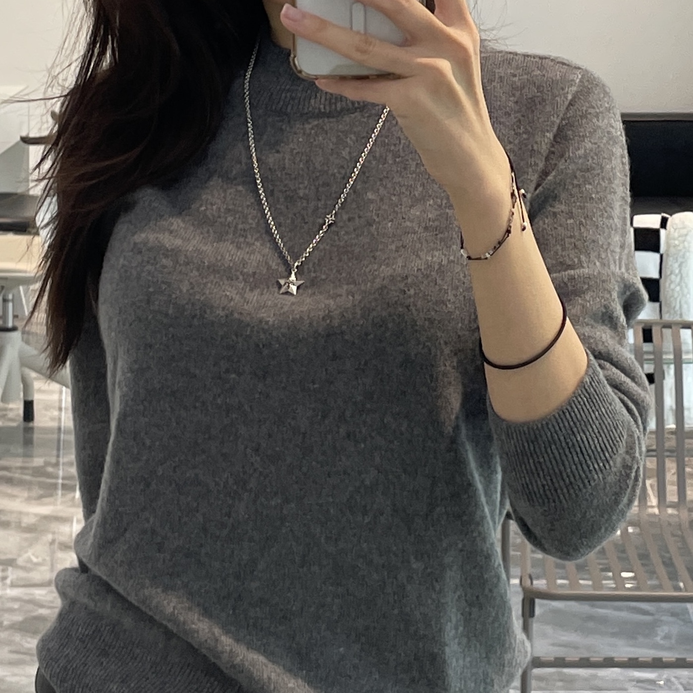 Scudo Vintage Star Drop Necklace 착용 스타일 - 1