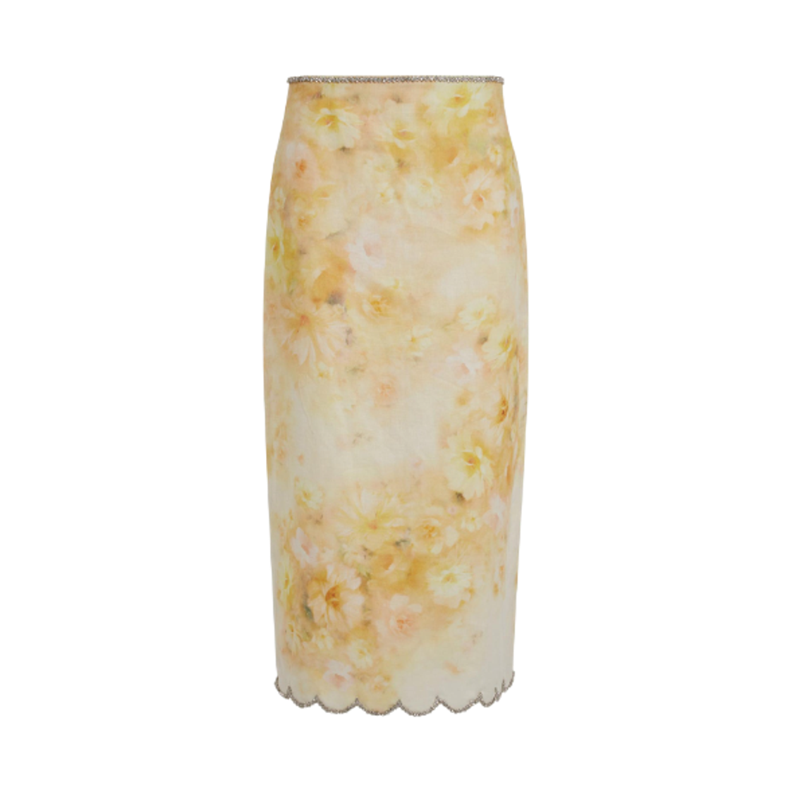 2163SR251 (W) Zimmermann Linen Crush Skirt Yellow