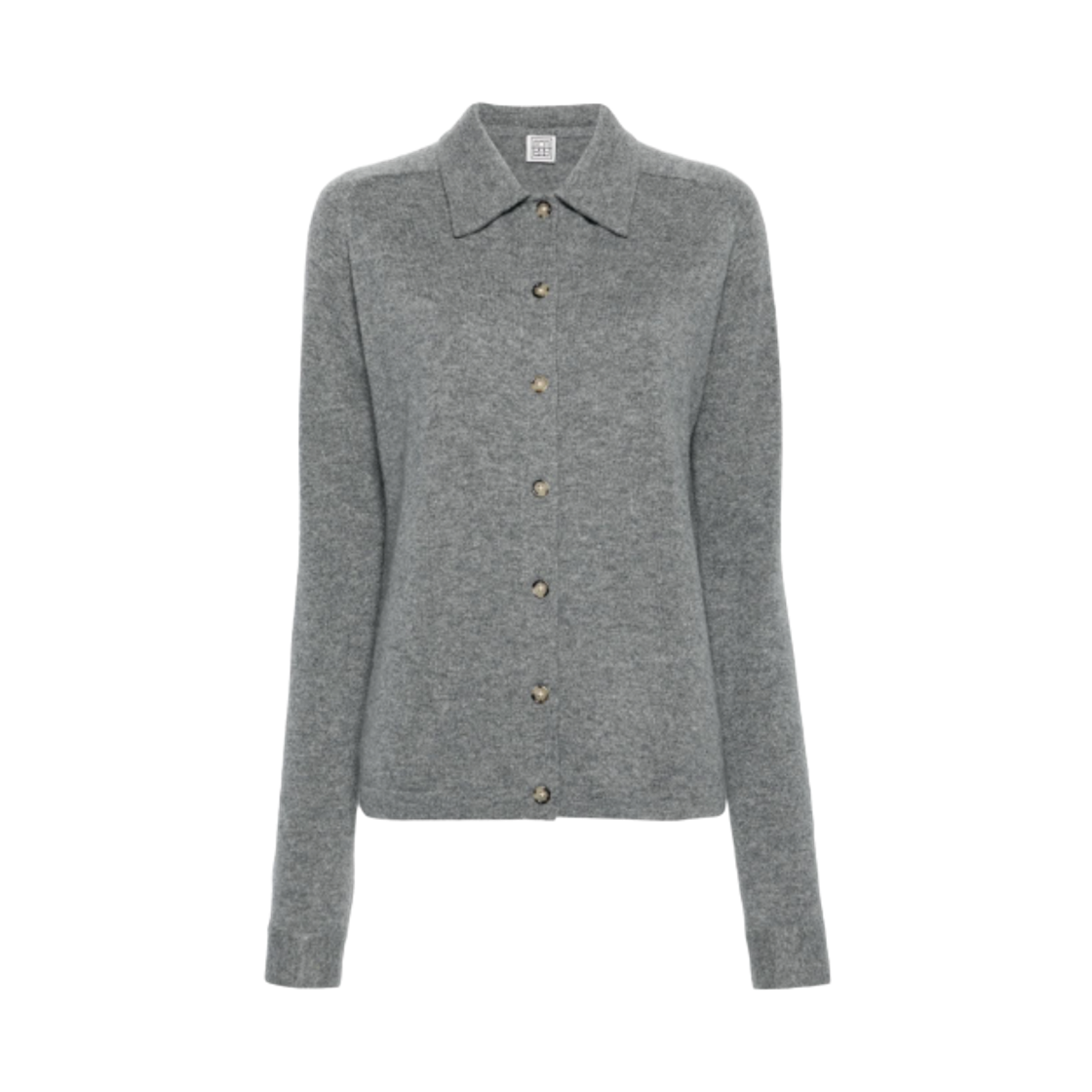 243-WRT0347-YA0016-074 (W) Toteme Raglan Sleeve Cashmere Shirt Grey Melange