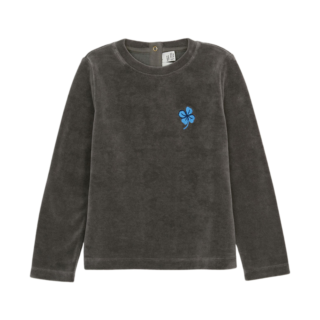 (키즈) 미니 로디니 롱 슬리브 티셔츠 차콜((Kids) Mini Rodini Long Sleeve T-Shirt Charcoal)