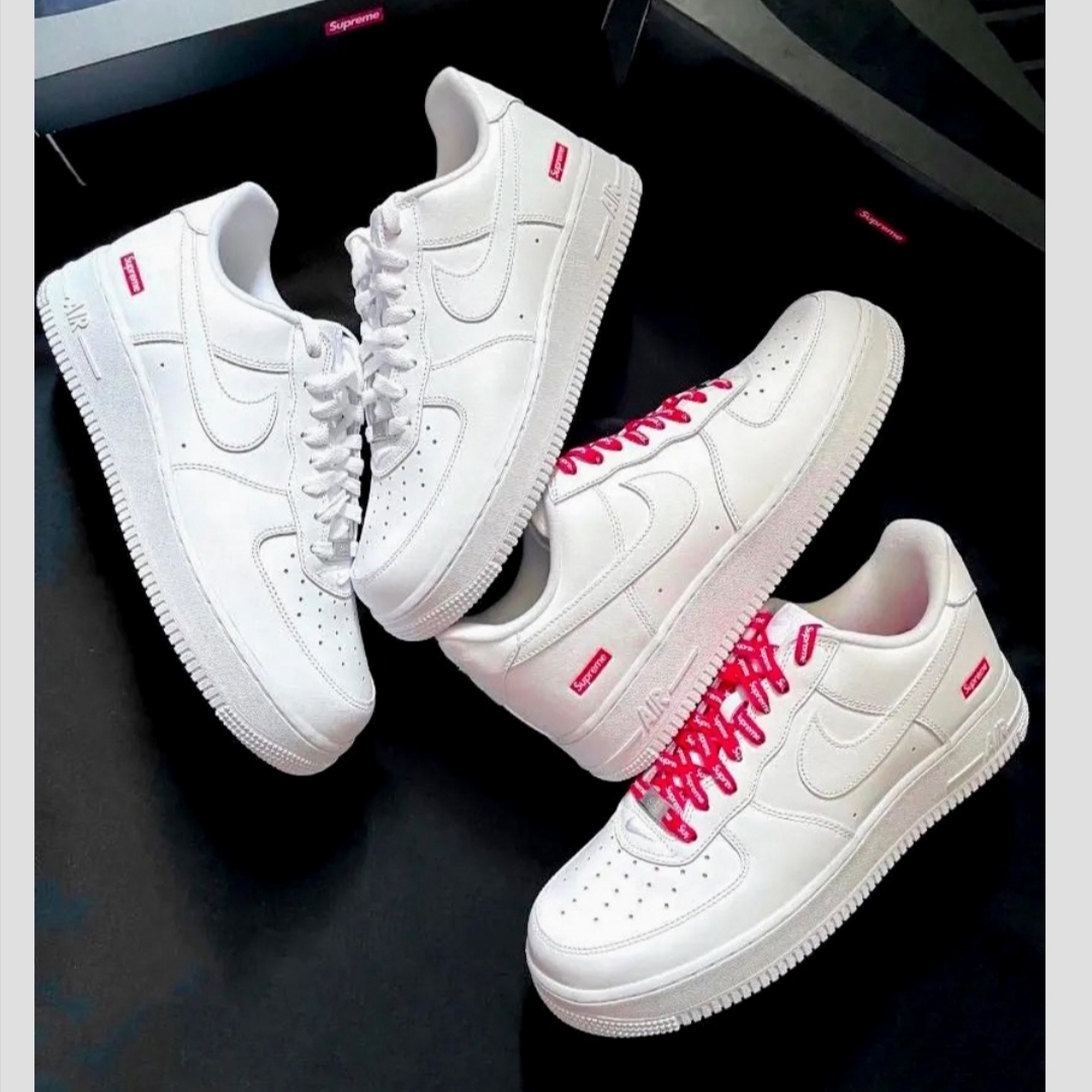 Nike x Supreme Air Force 1 Low White 착용 스타일 - 2