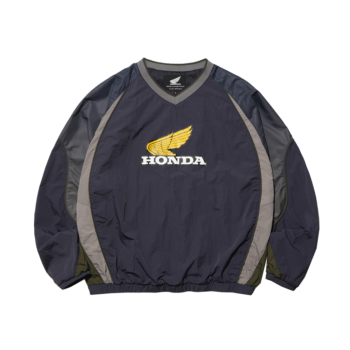 HFF1LS302AKH Honda Vintage Logo Speed Track nylon Long Sleeve Khaki