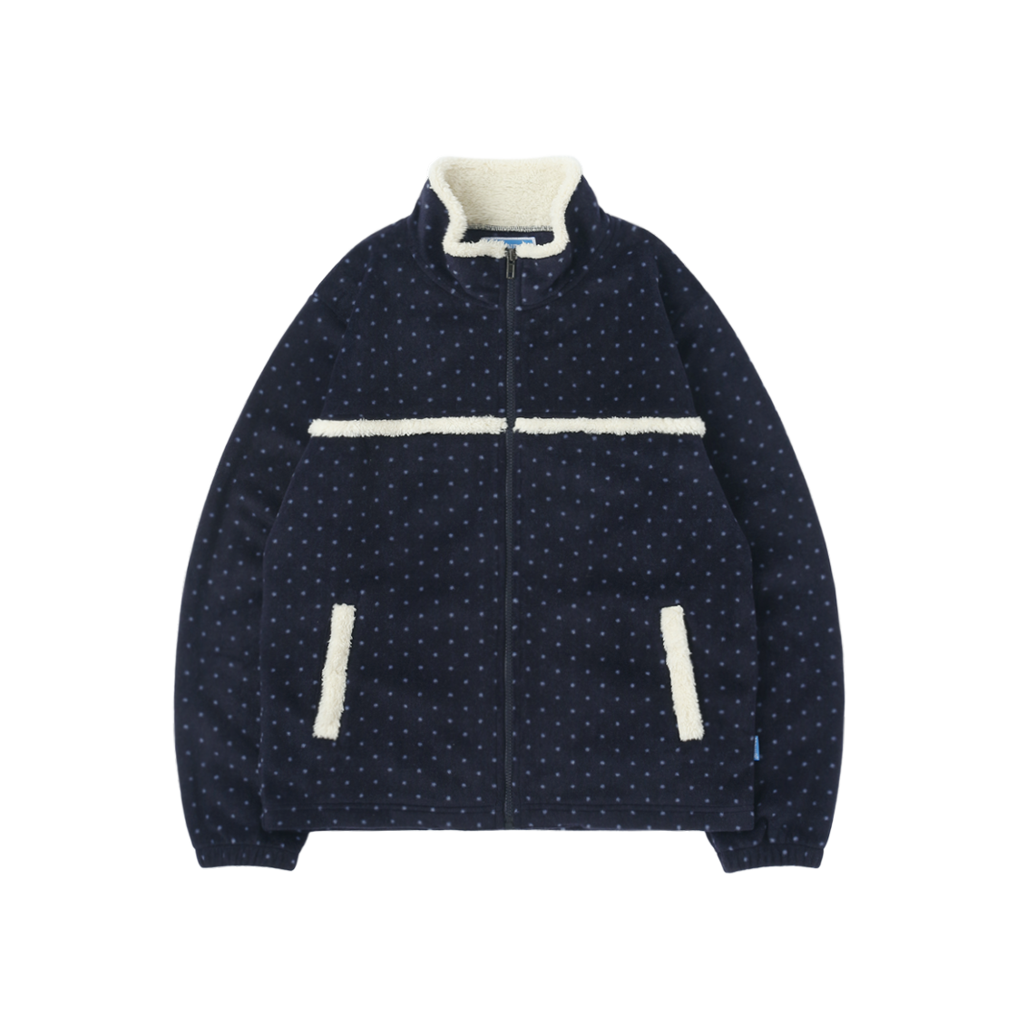 SNCT25FOU006NY SUNNECT Polka Dot Fleece Jacket Navy