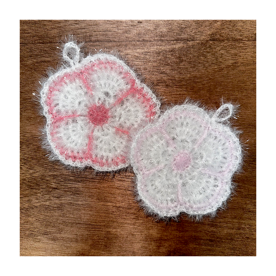 Crochet Sakura Sponge 2set and Pouch CHERRY DRIVER Crochet Sakura Sponge 2set and Pouch