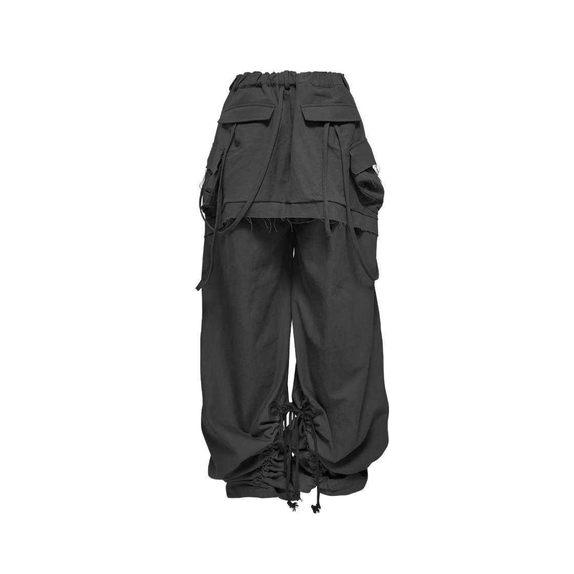 정도 컷 아웃 스트링 카고 팬츠 - 블랙(JUNGDO Cut Out String Cargo Pants - Black) - 2