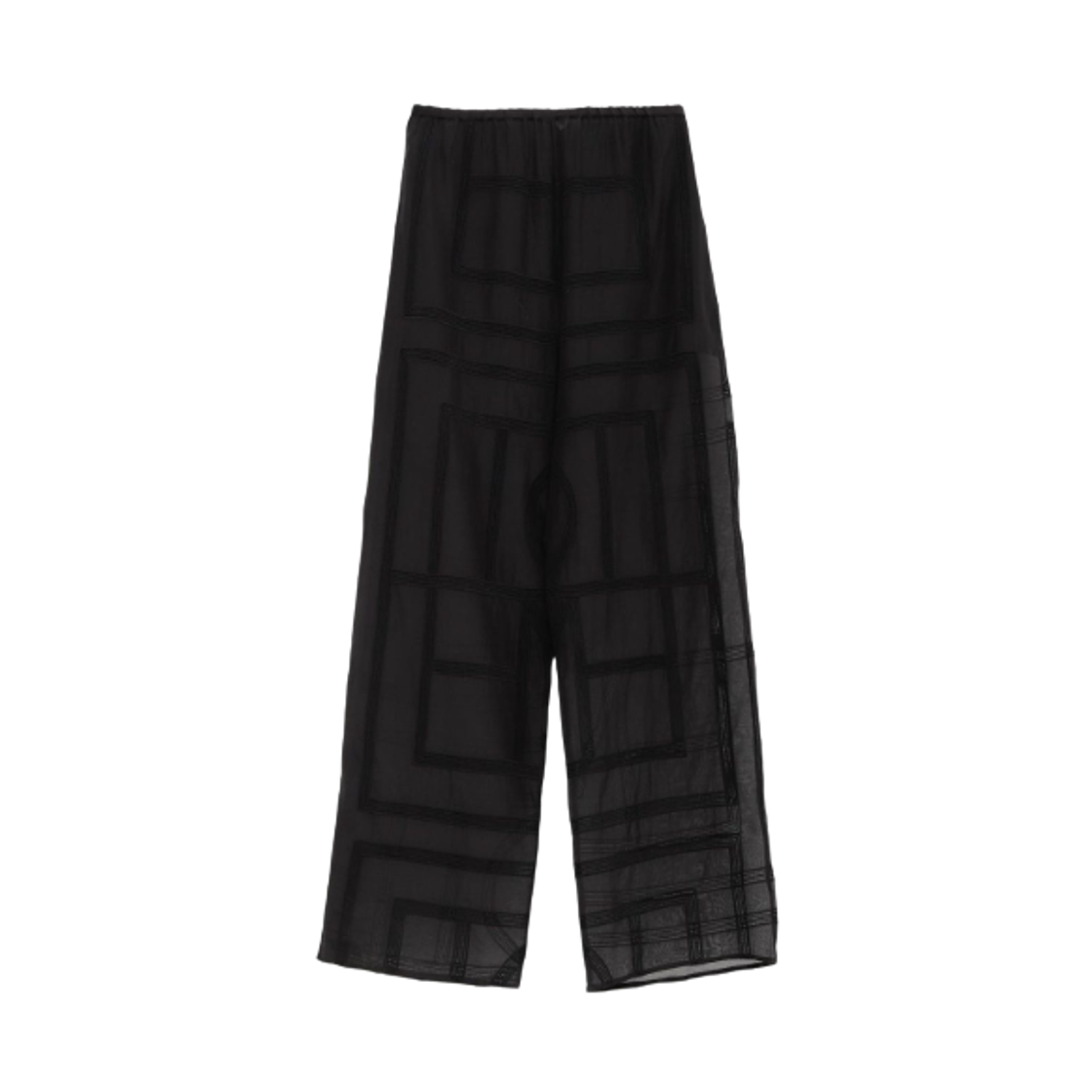 253-WRB0316-FB0441-001 (W) Toteme Monogram Crochet PJ Bottoms Black