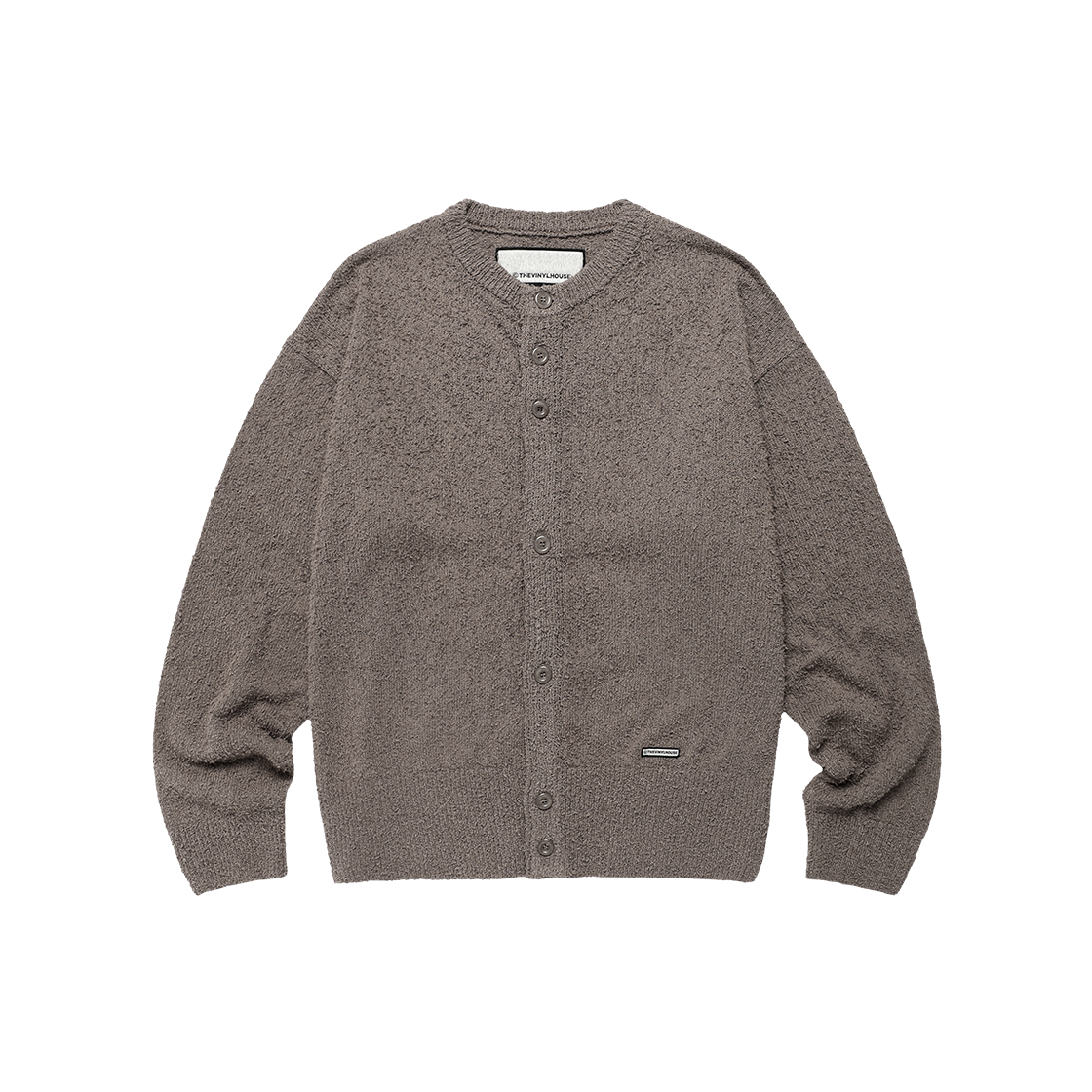 VH2FSUK680ABR Thevinylhouse Round Neck Cardigan Brown