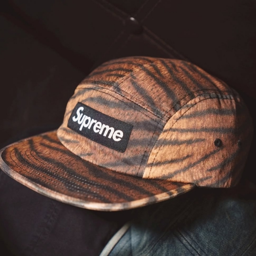 Supreme Washed Chino Twill Camp Cap Tiger - 25FW 착용 스타일 - 1
