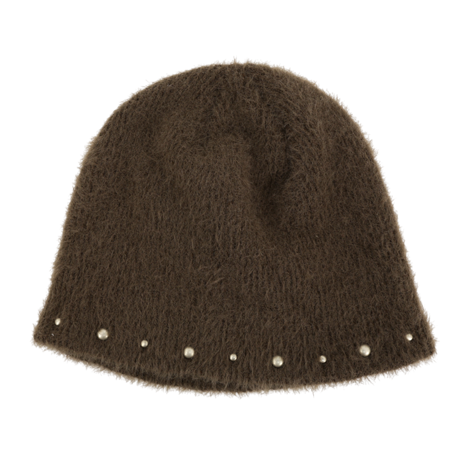 A25FWACC72BR0F Asura Edge Stud Knit Beanie Brown