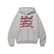 Thevinylhouse Cursive Writing Typo Hoodie Grey