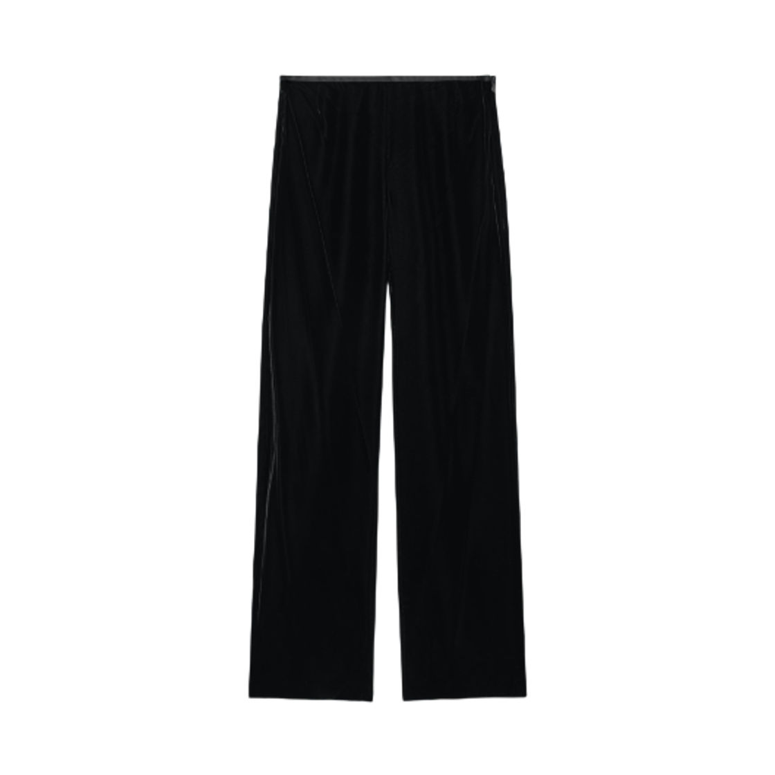 8N2P012NXYZUB102 (W) Emporio Armani Velvet Palazzo Pants Navy Blue