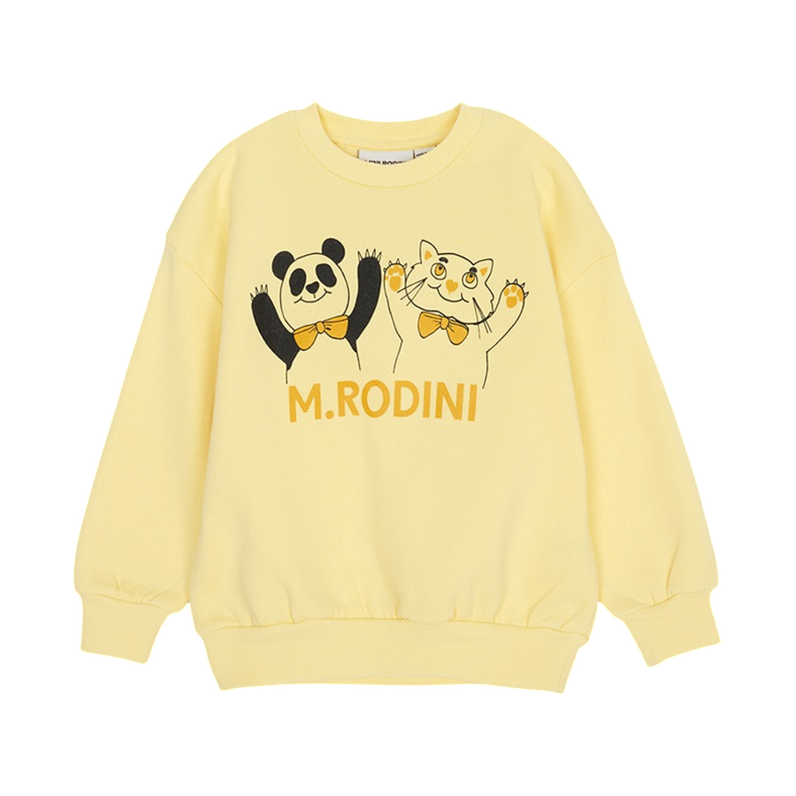 (키즈) 미니 로디니 플리스 스웨트셔츠 옐로우((Kids) Mini Rodini Fleece Sweatshirt Yellow)