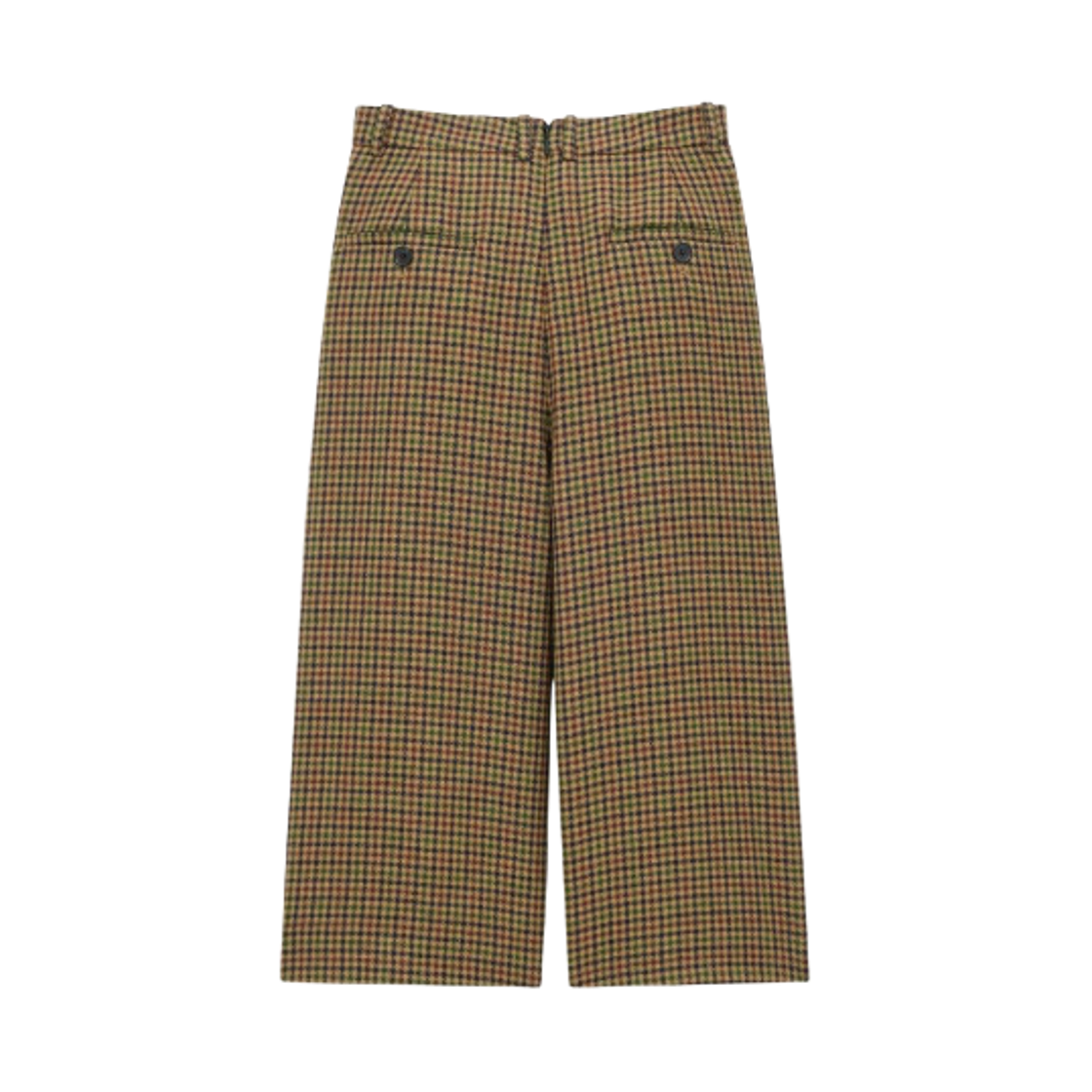 831073-Y1M75-2232 (W) Saint Laurent Culottes in Wool Checks Beige Multicolor