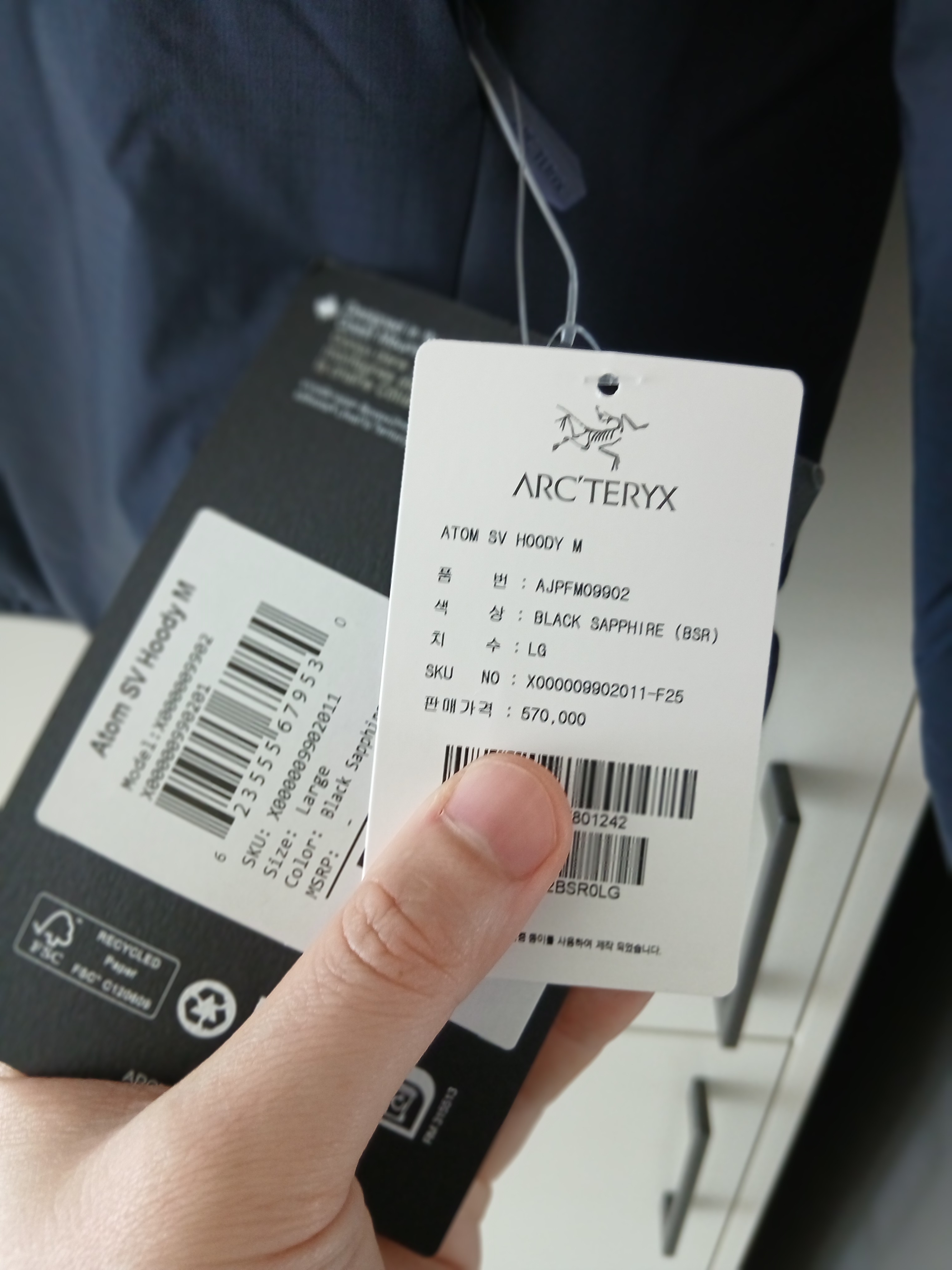 Arc'teryx Atom SV Hoody Black Sapphire 착용 스타일 - 6